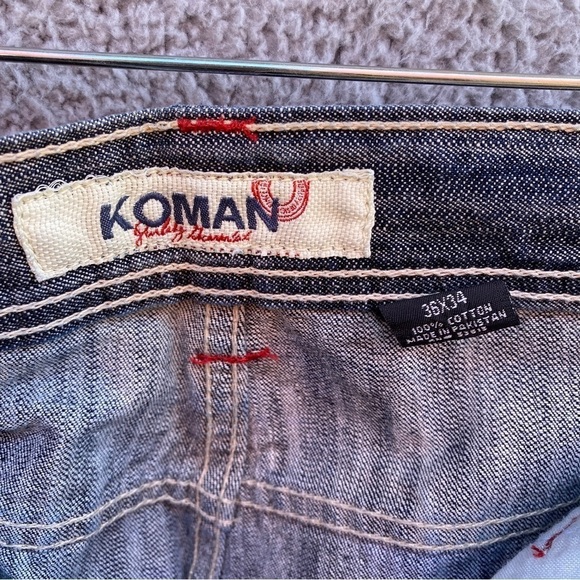 Vintage Koman Baggy Embroidered Straight Leg Skater Jeans Sz 36 - Picture 7 of 15